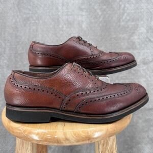 Allen Edmonds McAllen Shoes Mens 10.5 C Brown Leather Wingtip Oxford Brogue USA